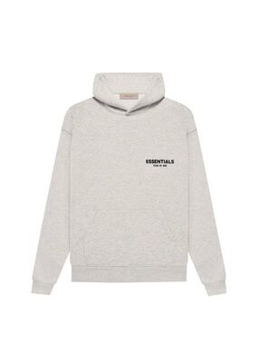 Fear of God ESSENTIALS Heather Light Gray Pullover Hoodie